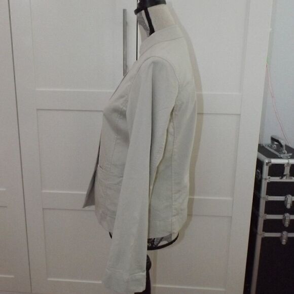 Eileen Fisher Tan Cotton Casual Jacket Button - Picture 3 of 8